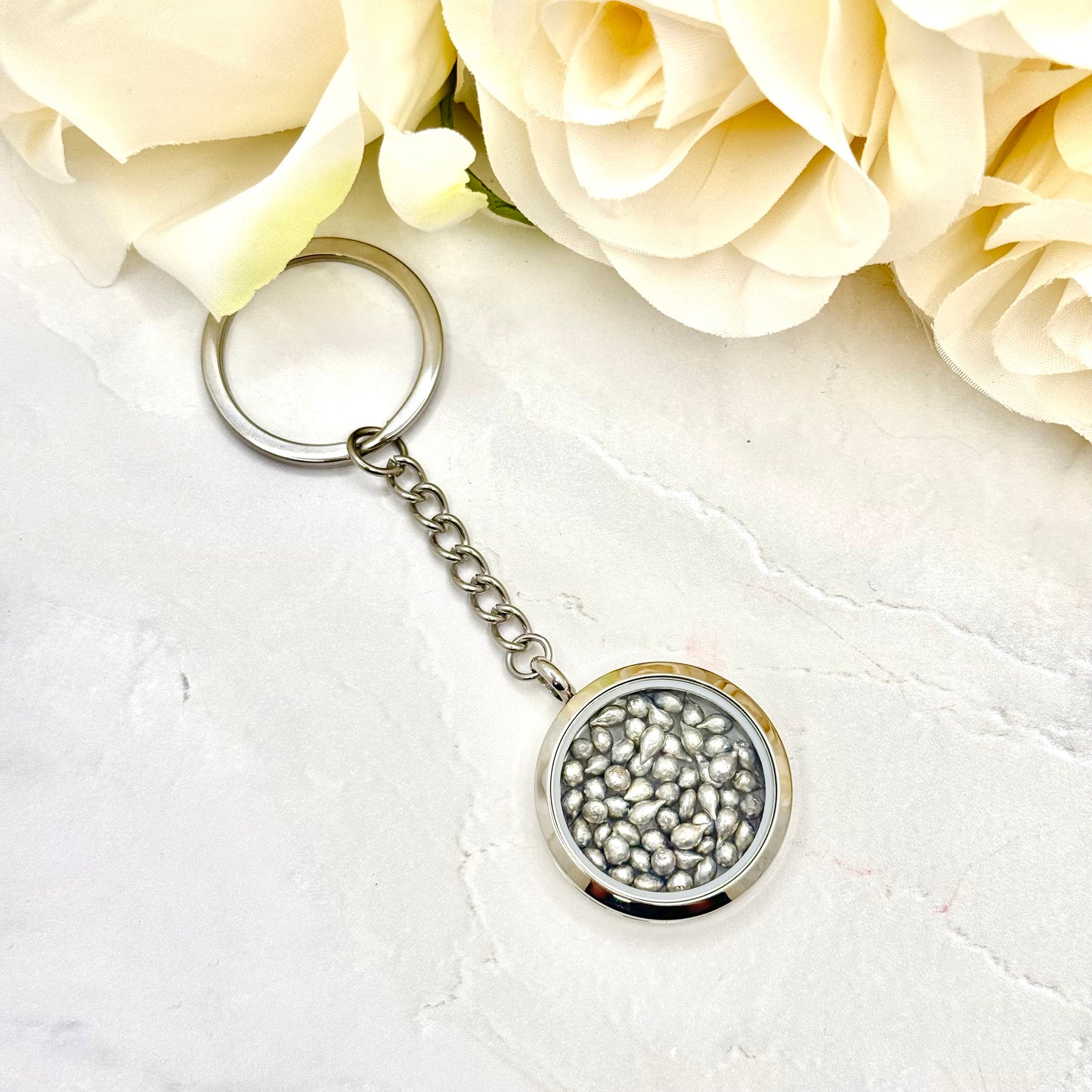 Tin Anniversary Statement Keyring - Double Sided