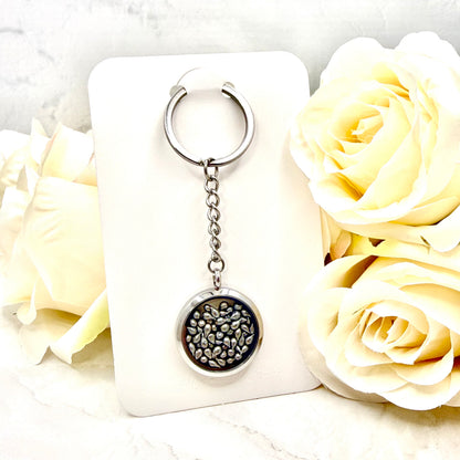 Tin Anniversary Statement Keyring - Double Sided