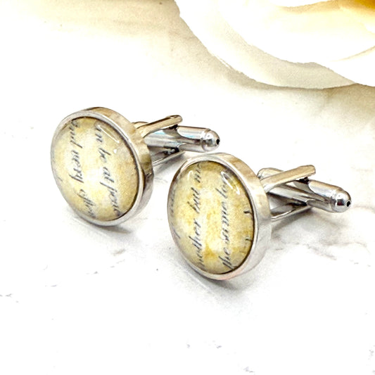 Paper 1st Anniversary Cufflinks Handmade