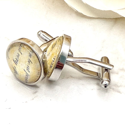Paper 1st Anniversary Cufflinks Handmade