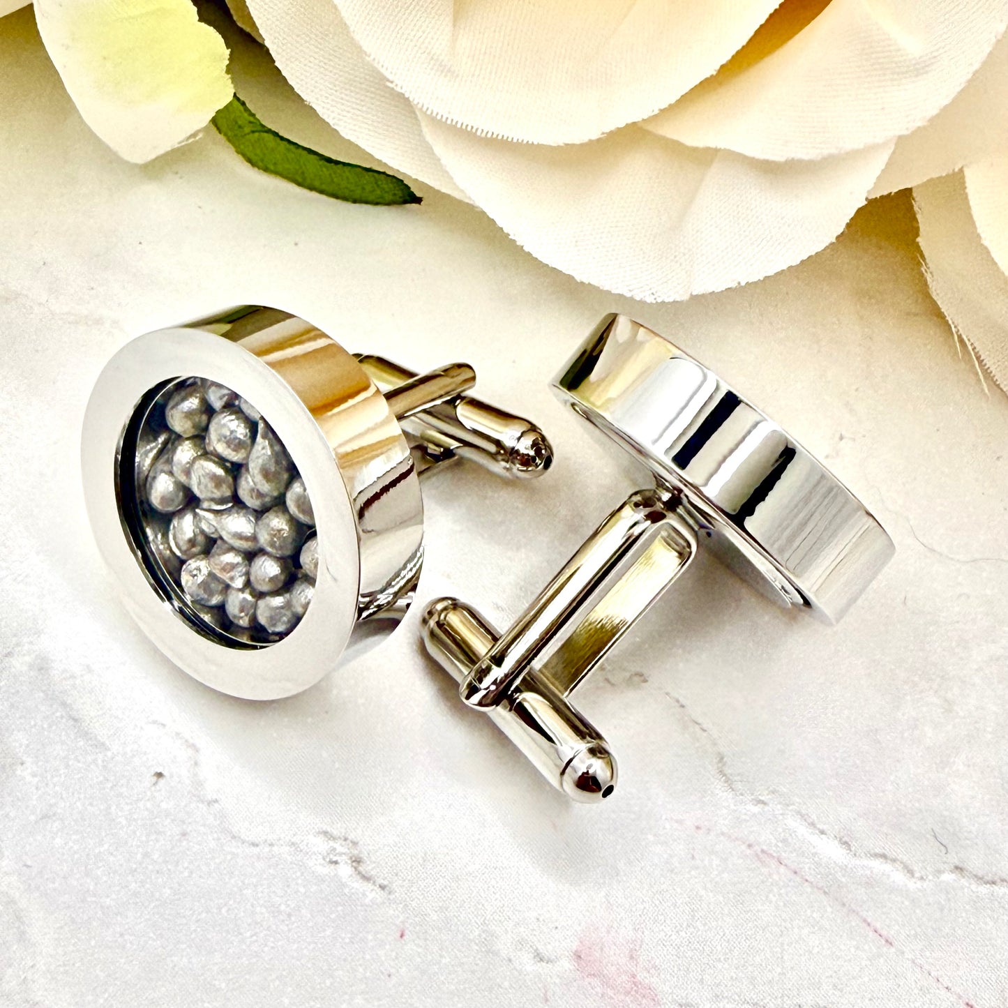 Luxury Statement Tin Anniversary Cufflinks Handmade