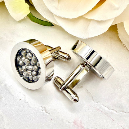 Luxury Statement Tin Anniversary Cufflinks Handmade
