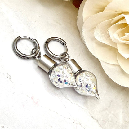 15th Anniversary Huggie Earrings – Genuine Primero AB Crystals | Elegant Crystal Drop Earrings