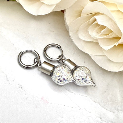 15th Anniversary Huggie Earrings – Genuine Primero AB Crystals | Elegant Crystal Drop Earrings