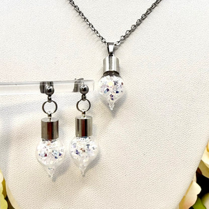 15th Anniversary Pendant & Earring Set – Genuine Primero AB Crystals | Choice of Stud or Huggie Earrings