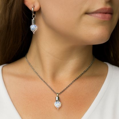 15th Anniversary Pendant & Earring Set – Genuine Primero AB Crystals | Choice of Stud or Huggie Earrings