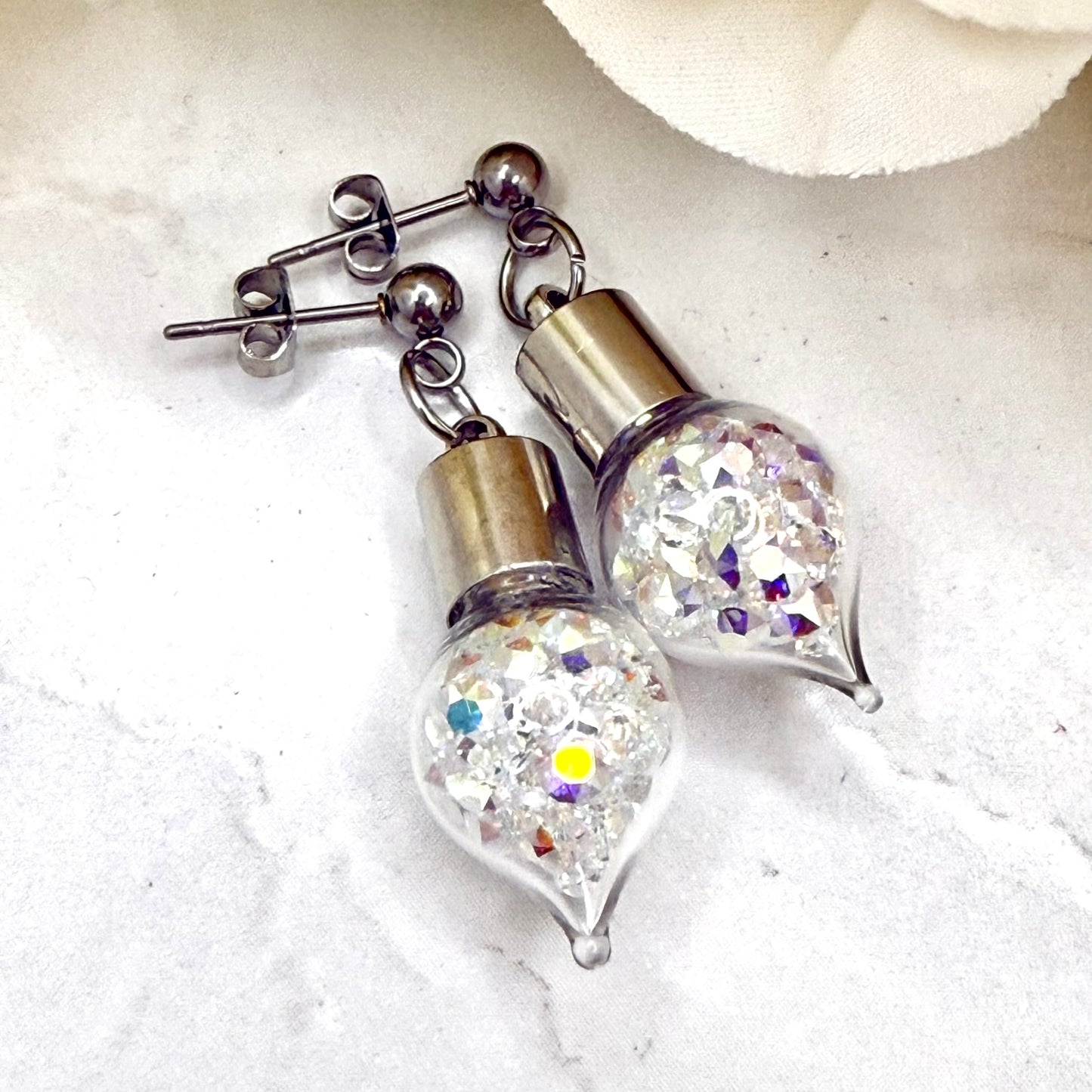 15th Anniversary Stud Earrings – Genuine Primero AB Crystals | Crystal Anniversary Gift for Her