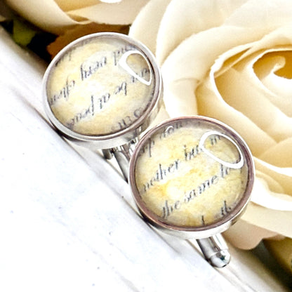 Paper 1st Anniversary Cufflinks Handmade