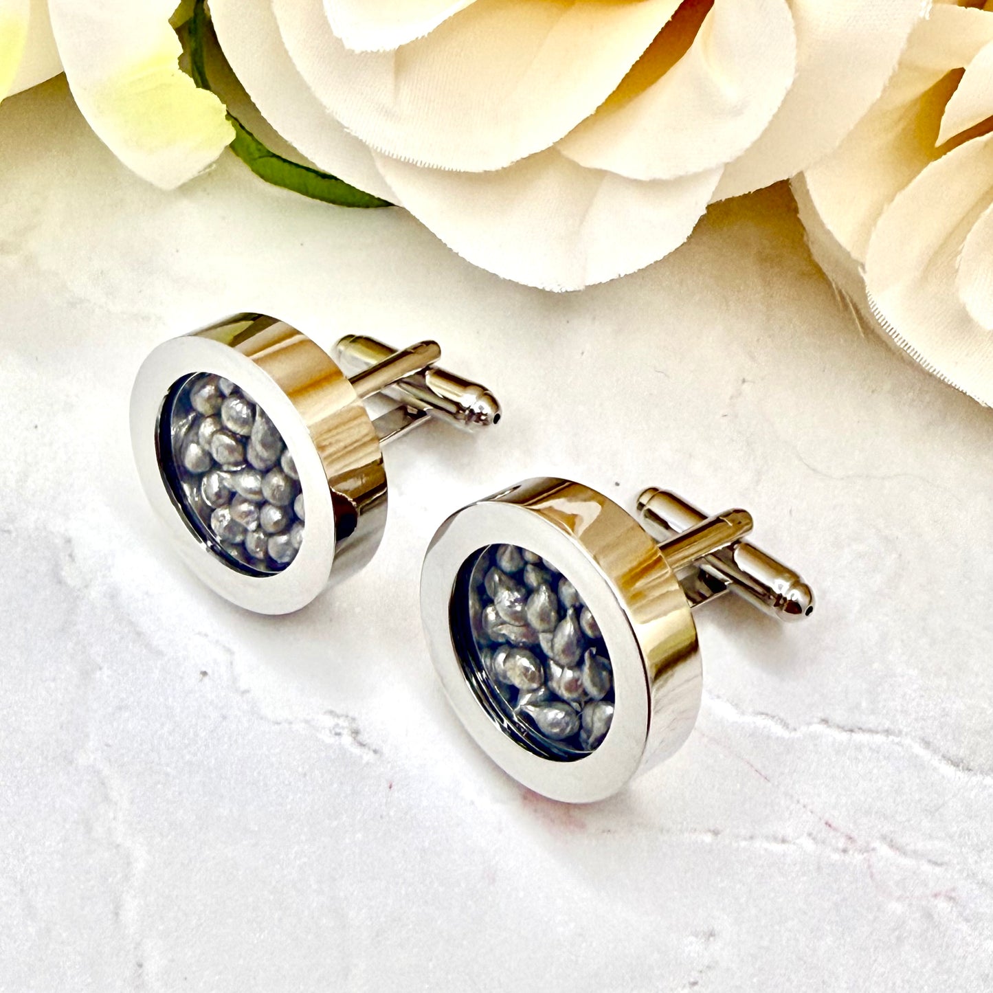 Luxury Statement Tin Anniversary Cufflinks Handmade