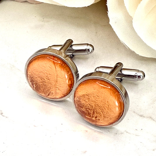 Copper 7th Anniversary Cufflinks Handmade