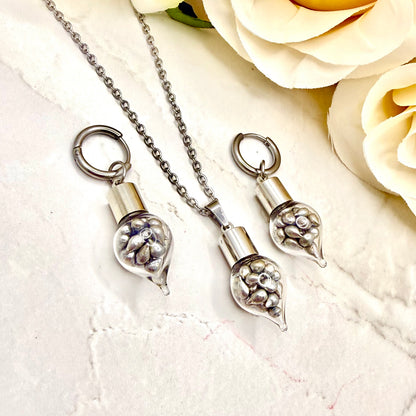 Sparkling Tin Anniversary Pendant & Earrings Jewellery Set