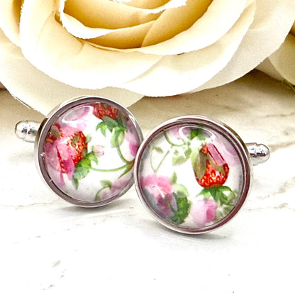 Fruit & Flower 4th Anniversary Cufflinks Handmade