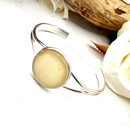 Linen 8th Anniversary Bangle Bracelet Handmade