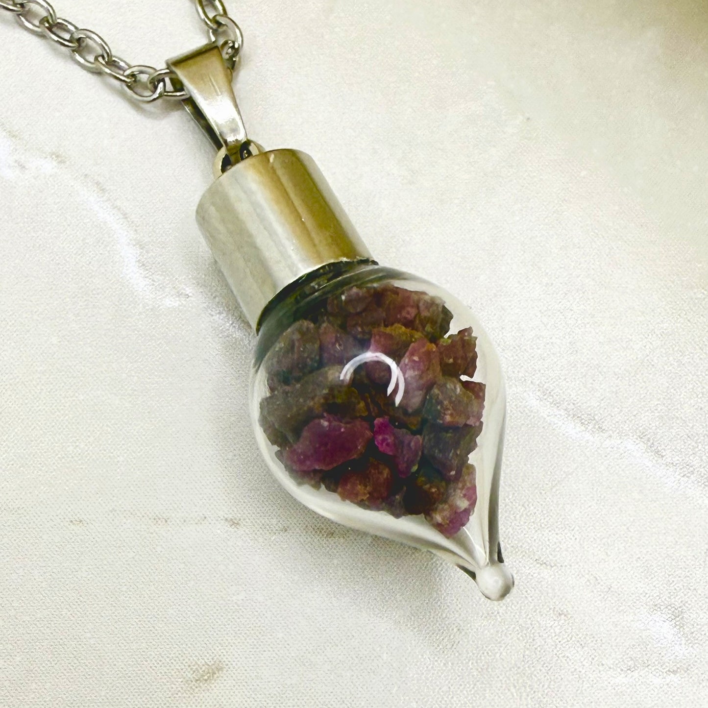 40th Anniversary Pendant – Natural Raw Ruby Shards | Elegant Ruby Gift for Her