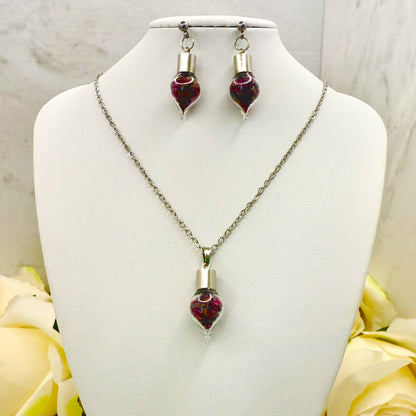 40th Anniversary Pendant – Natural Raw Ruby Shards | Elegant Ruby Gift for Her