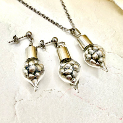 Sparkling Tin Anniversary Stud Earrings Handmade