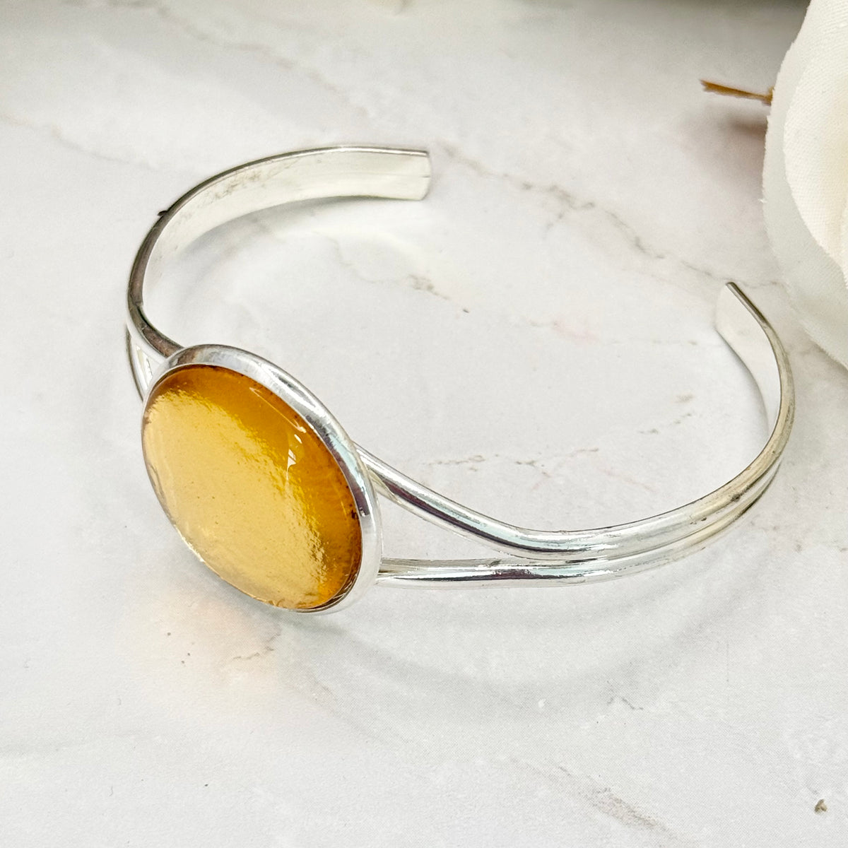 Gold 50th Anniversary Bangle Bracelet Handmade