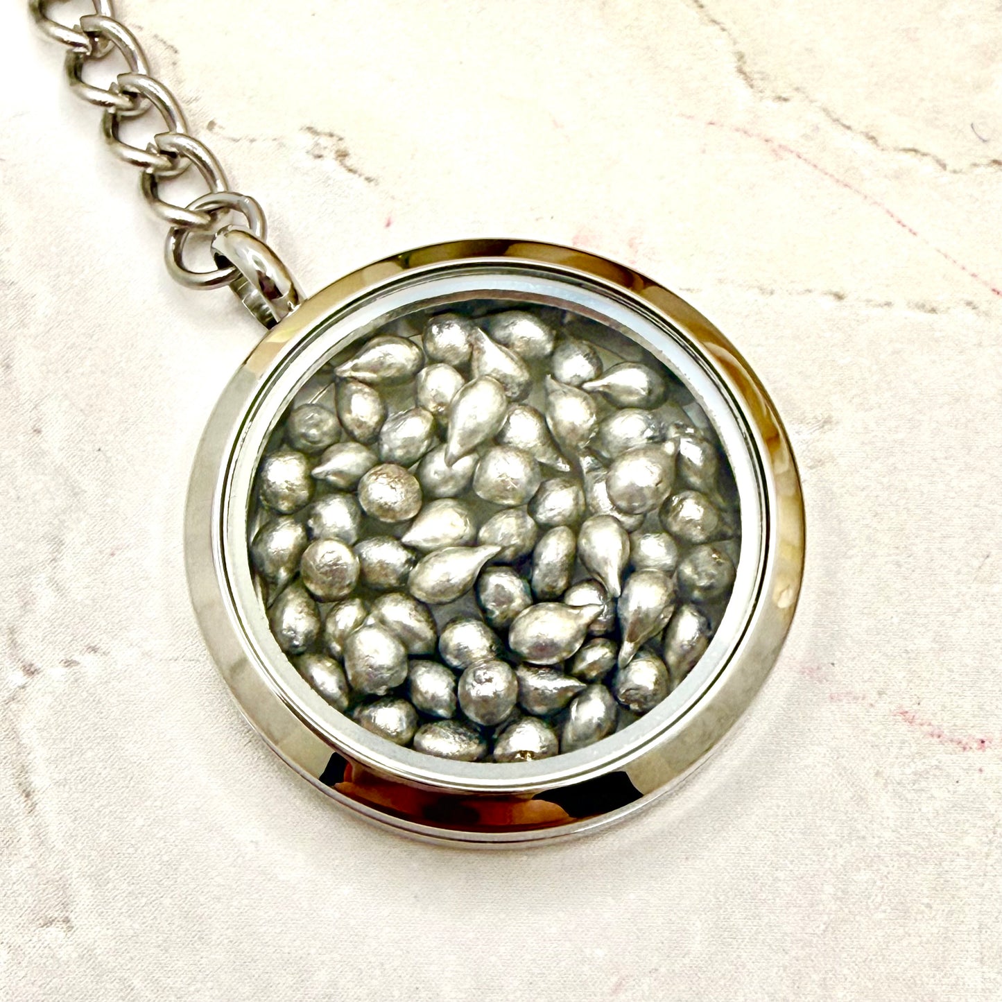 Tin Anniversary Statement Keyring - Double Sided