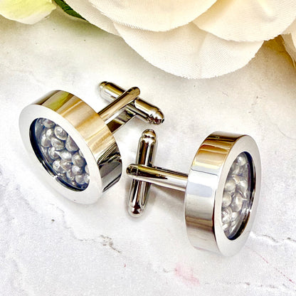 Luxury Statement Tin Anniversary Cufflinks Handmade