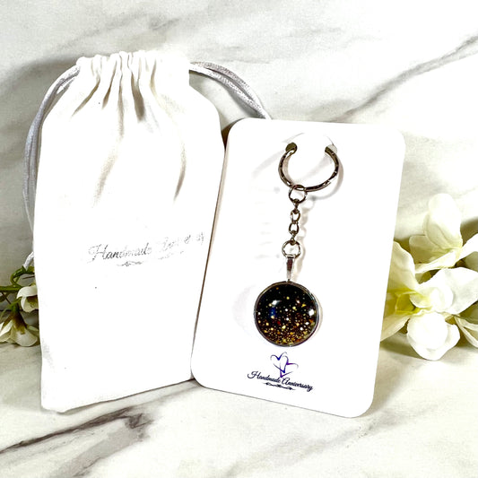 Noir Sparkle Keyring Handmade