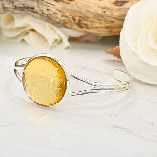 Gold 50th Anniversary Bangle Bracelet Handmade