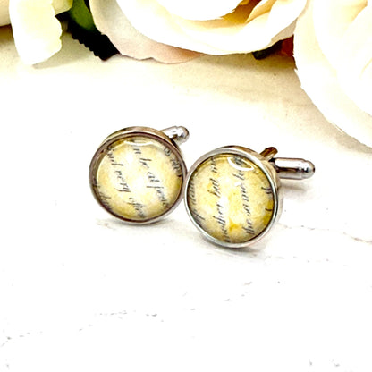 Paper 1st Anniversary Cufflinks Handmade
