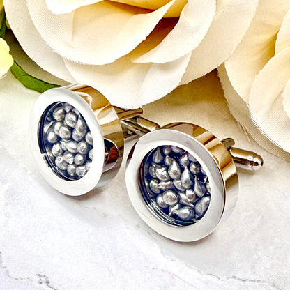 Luxury Statement Tin Anniversary Cufflinks Handmade