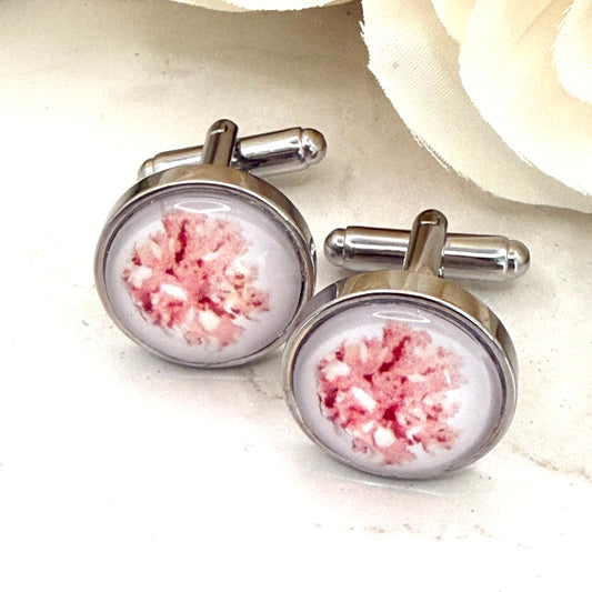 Coral 35th Anniversary Cufflinks Handmade