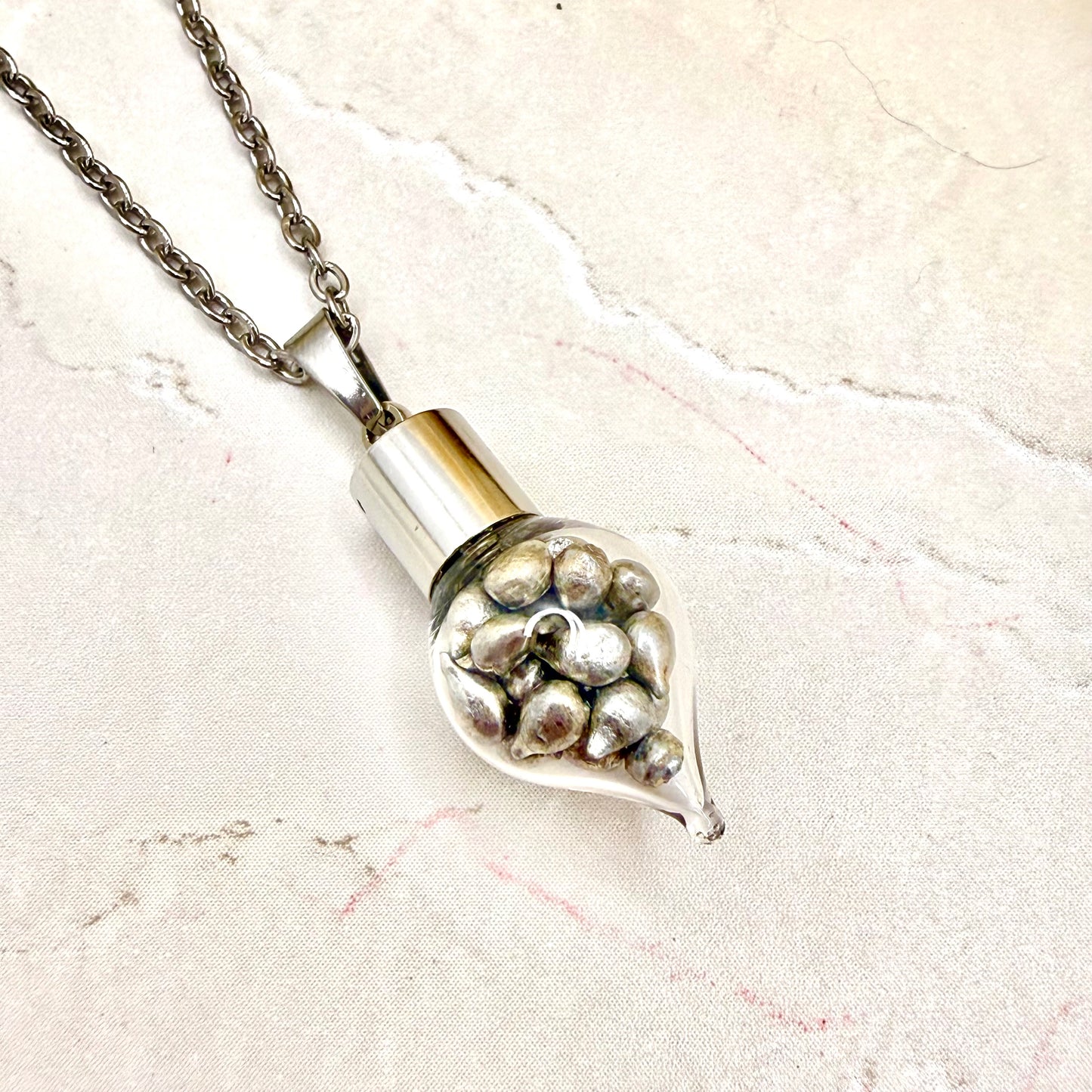 Sparkling Tin 10th Anniversary Pendant Handmade