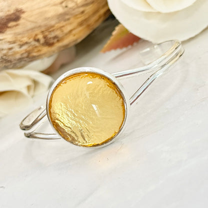 Gold 50th Anniversary Bangle Bracelet Handmade