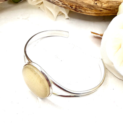 Linen 8th Anniversary Bangle Bracelet Handmade