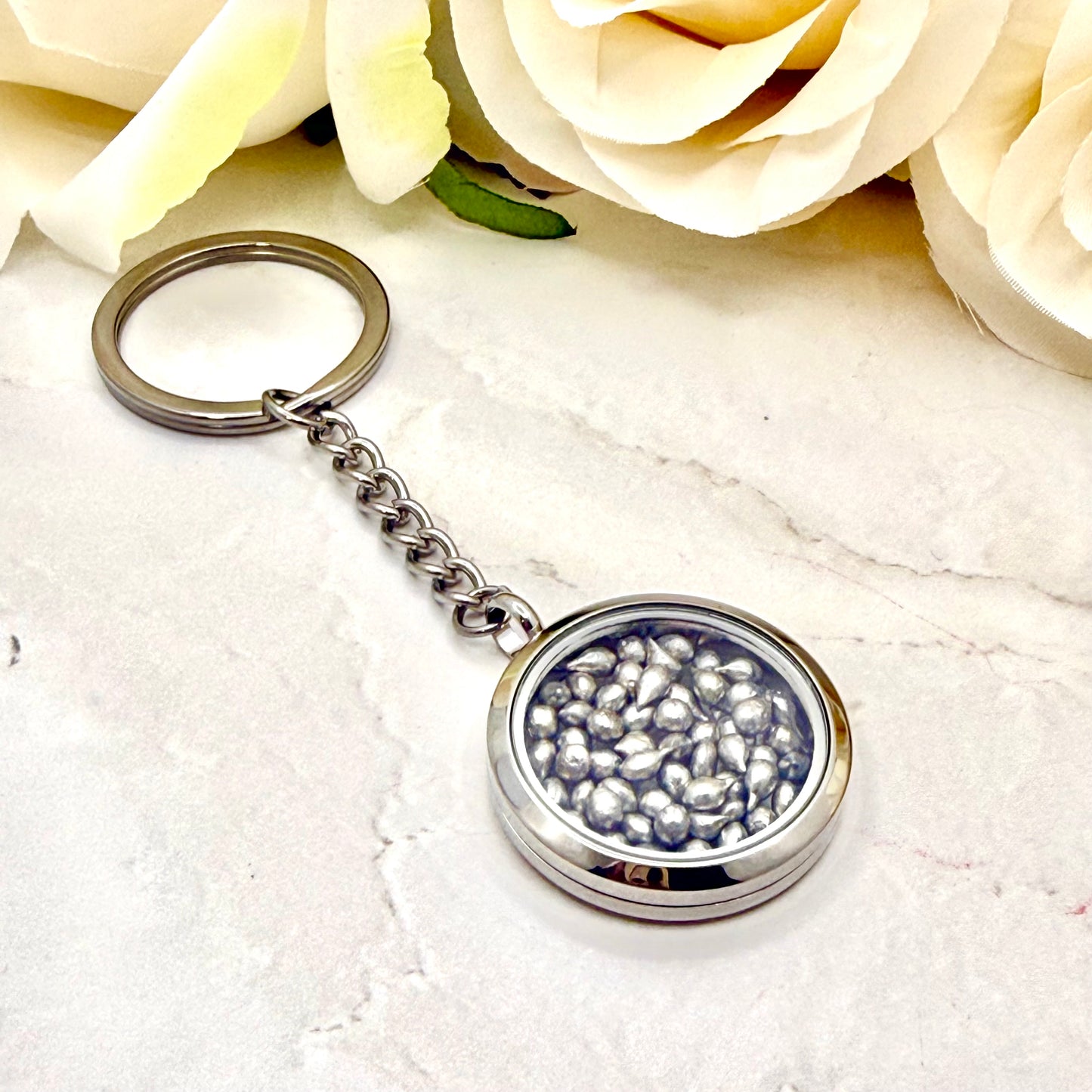 Tin Anniversary Statement Keyring - Double Sided