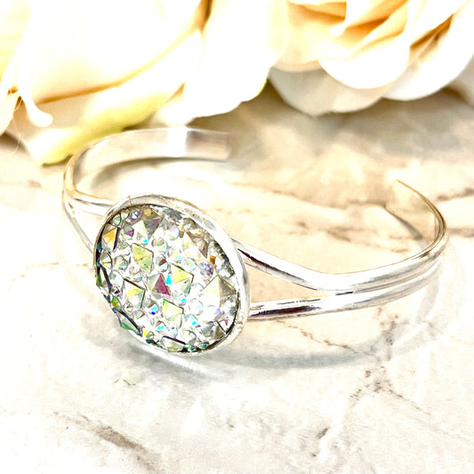 Crystal 15th Anniversary Bangle Bracelet Handmade