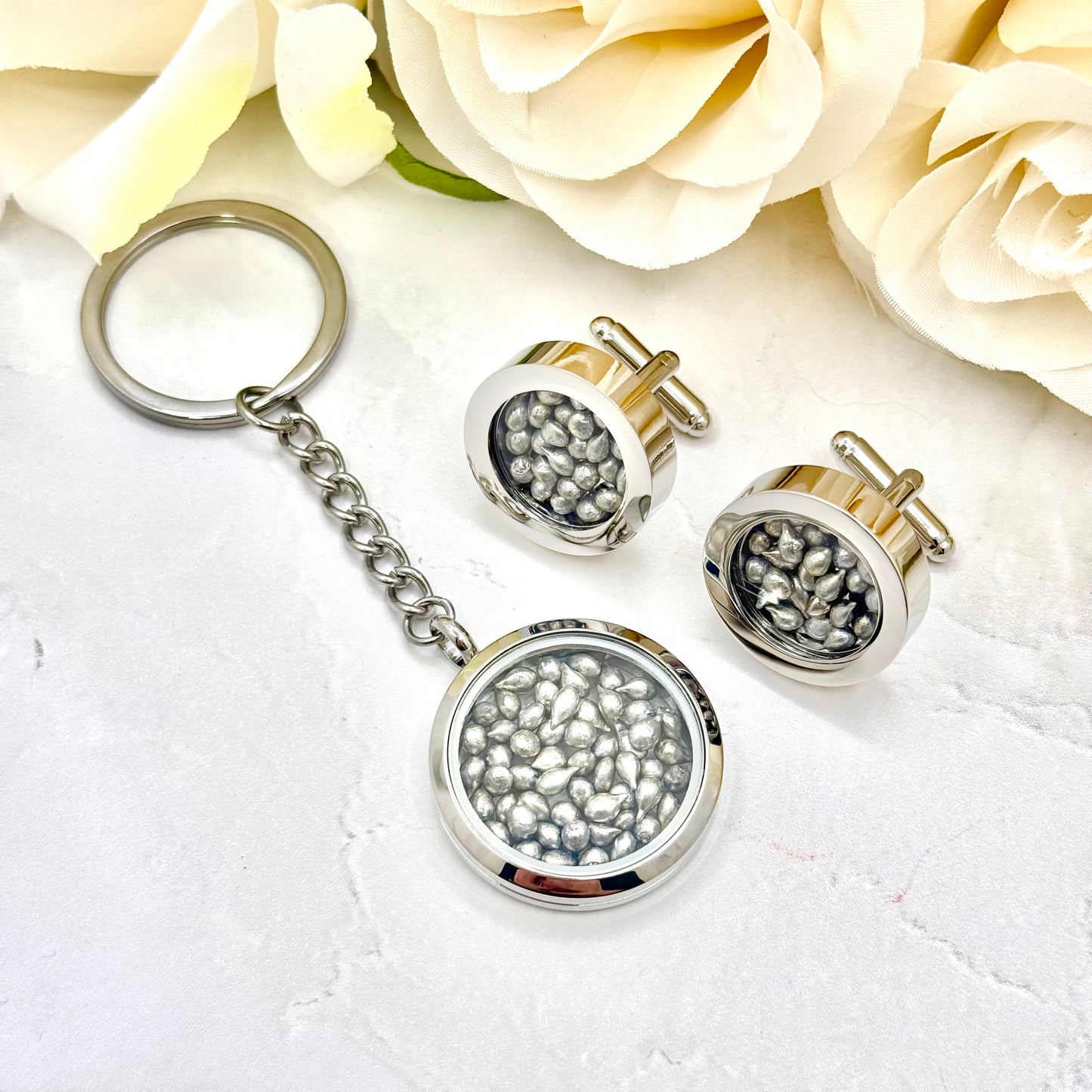 Tin Anniversary Statement Keyring - Double Sided