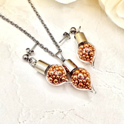 7th Anniversary Pendant & Earring Set – Genuine Copper | Choice of Stud or Huggie Earrings