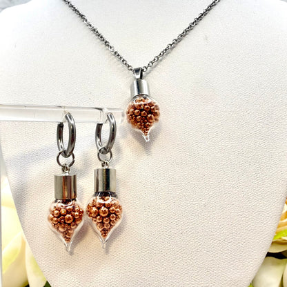 7th Anniversary Pendant & Earring Set – Genuine Copper | Choice of Stud or Huggie Earrings