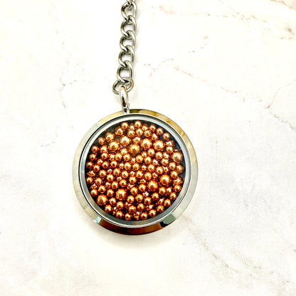7th Wedding Anniversary Keyring – Filled with Pure Copper Balls | Elegant Copper Gift for Him or Her