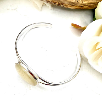 Linen 8th Anniversary Bangle Bracelet Handmade
