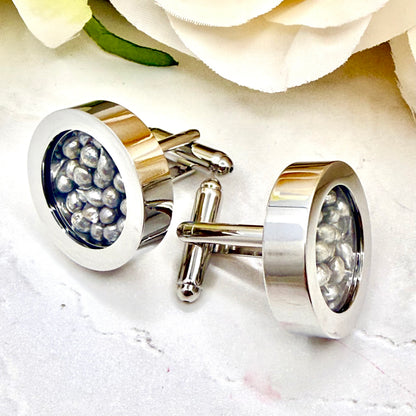 Luxury Statement Tin Anniversary Cufflinks Handmade