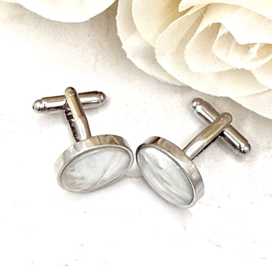 Pearl 30th Anniversary Cufflinks Handmade