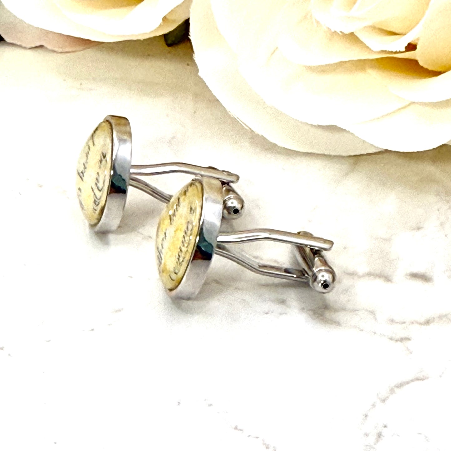 Paper 1st Anniversary Cufflinks Handmade