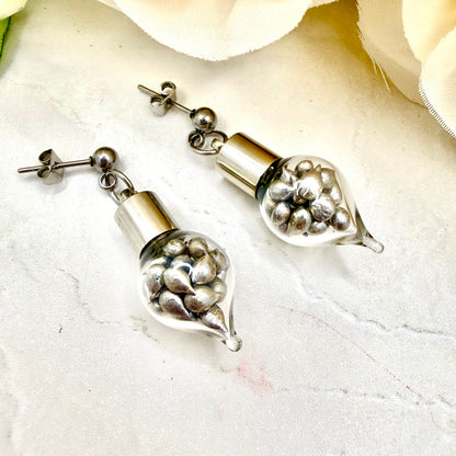 Sparkling Tin Anniversary Stud Earrings Handmade