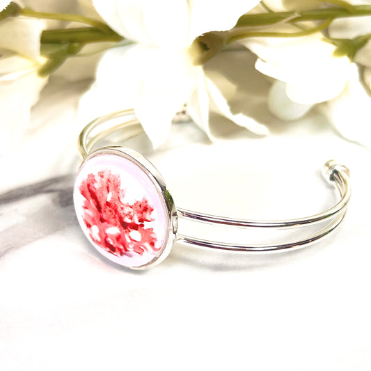 Coral 35th Anniversary Bangle Bracelet Handmade