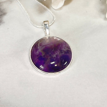 Amethyst 33rd Anniversary Pendant & Earrings Jewellery Set Handmade-Pendant & Earrings-Handmadeanniversary-Handmade Anniversary