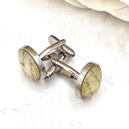 Paper 1st Anniversary Cufflinks Handmade