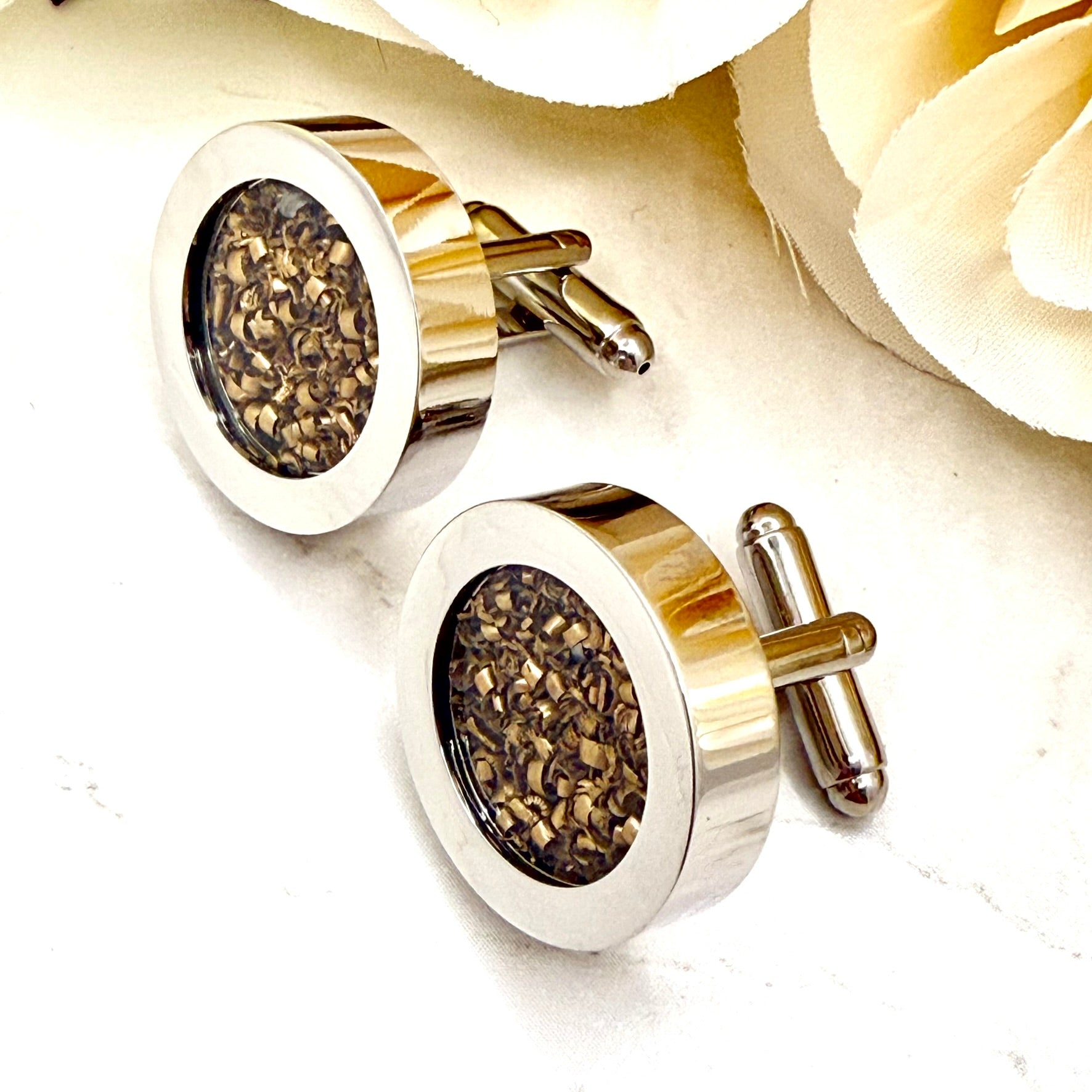 Bronze 19th Wedding Anniversary Cufflinks – Timeless Gift for Him-Cufflinks-Handmadeanniversary-Cufflinks Only-Handmade Anniversary