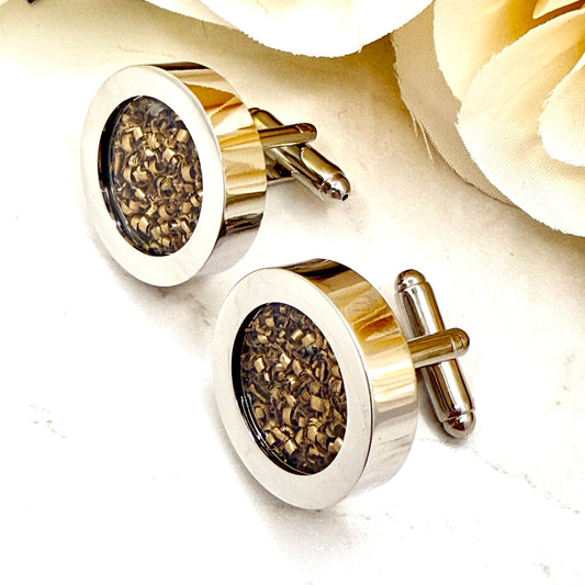 Bronze 19th Wedding Anniversary Cufflinks – Timeless Gift for Him-Cufflinks-Handmadeanniversary-Cufflinks Only-Handmade Anniversary