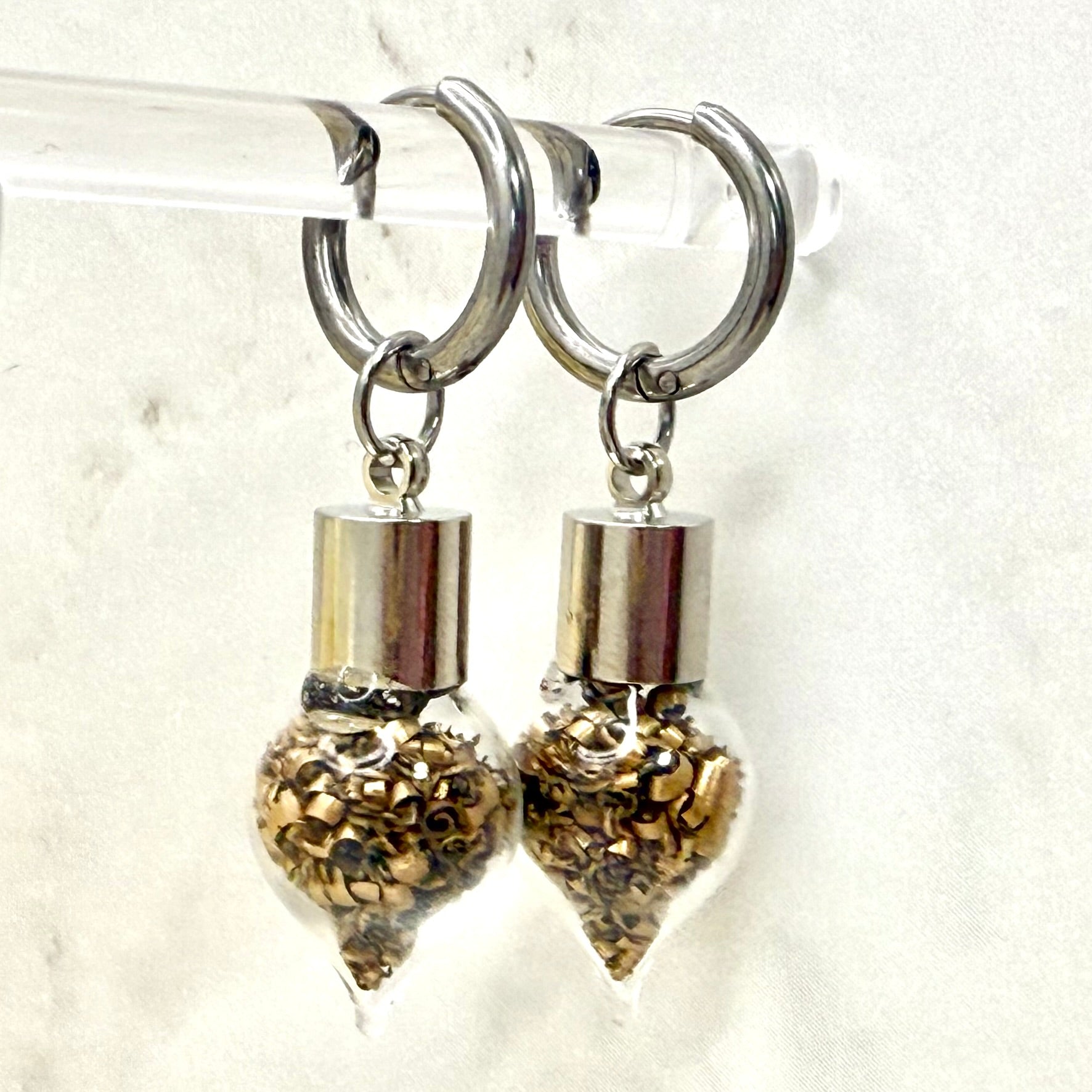 Bronze 19th Wedding Anniversary Huggie Earrings – Elegant Drop Design-Pendant & Earrings-Handmadeanniversary-Handmade Anniversary