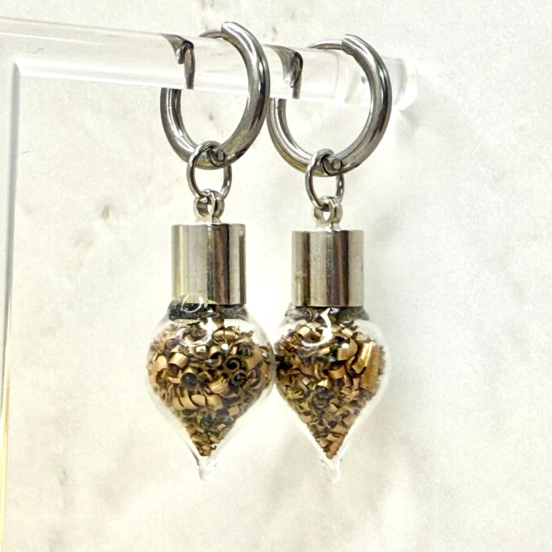 Bronze 19th Wedding Anniversary Huggie Earrings – Elegant Drop Design-Pendant & Earrings-Handmadeanniversary-Handmade Anniversary