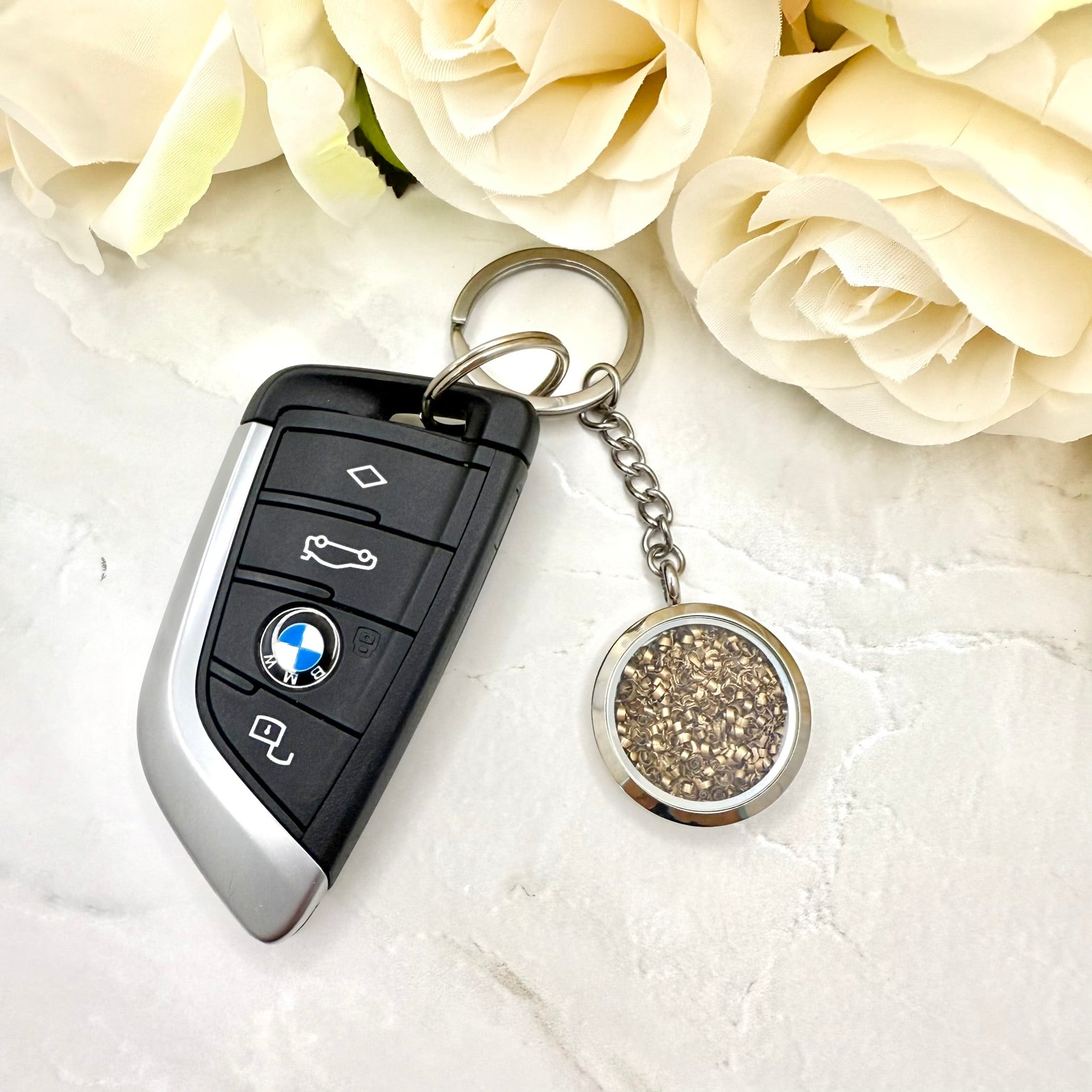 Bronze 19th Wedding Anniversary Keyring – Romantic Keepsake for Him or Her-Keyring-Handmadeanniversary-Handmade Anniversary